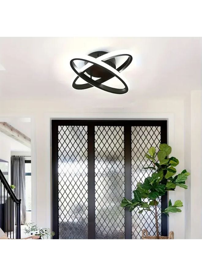 ضوء سقف حديث أسود LED تصميم مزدوج بيضاوي شبه مدمج - Image 4